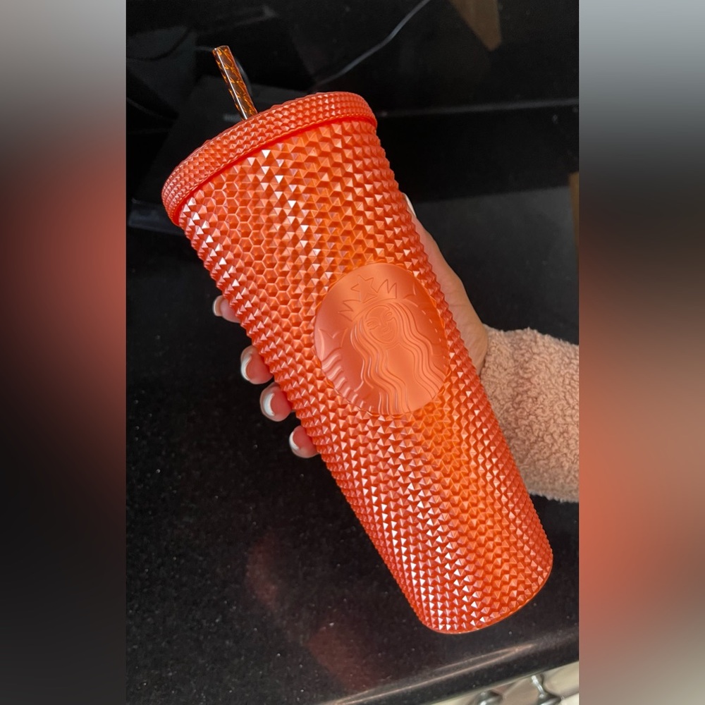 Starbucks Studded 20 Oz. orange Cup